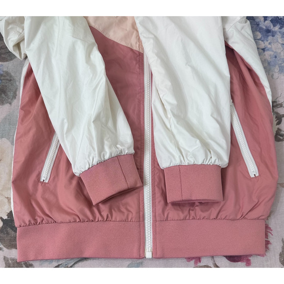 RARE Nike Women’s Colorblock Windbreaker Jacket Pink & White Sz Small Athleisure - Picture 7 of 13
